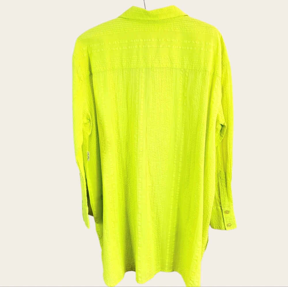 NWT SEA LEVEL SWIM AUSTRALIA Heatwave Cover Up Shirt In Citron Shimmer Small New - Picture 4 of 11